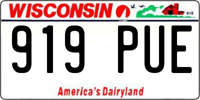 WI license plate 919PUE