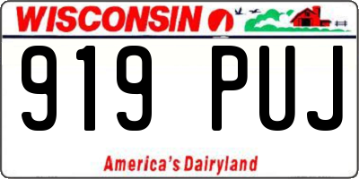 WI license plate 919PUJ