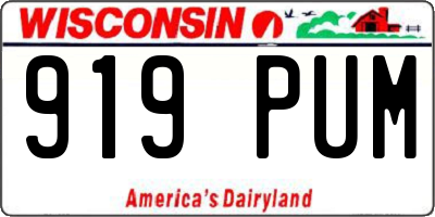WI license plate 919PUM