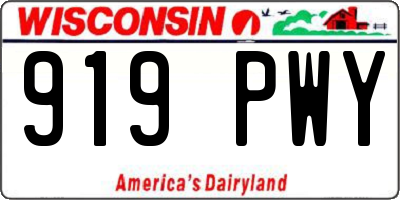 WI license plate 919PWY