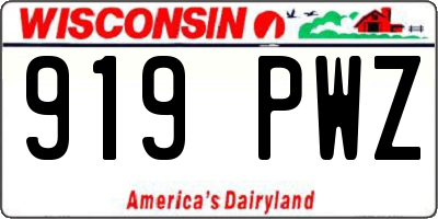 WI license plate 919PWZ