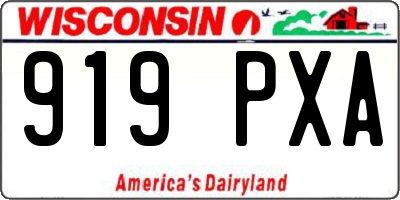 WI license plate 919PXA
