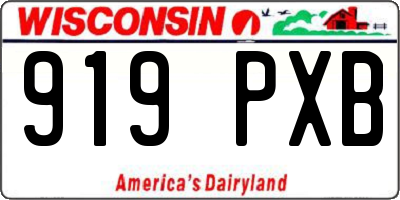 WI license plate 919PXB