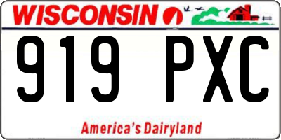WI license plate 919PXC