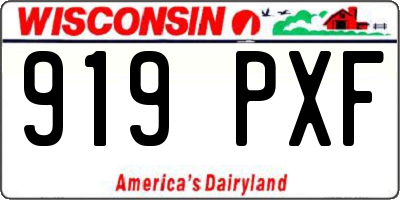 WI license plate 919PXF