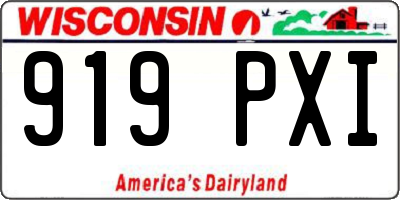 WI license plate 919PXI