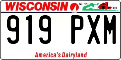 WI license plate 919PXM