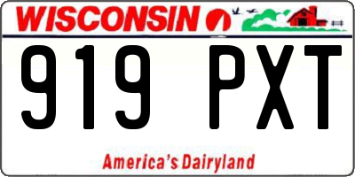 WI license plate 919PXT