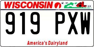 WI license plate 919PXW