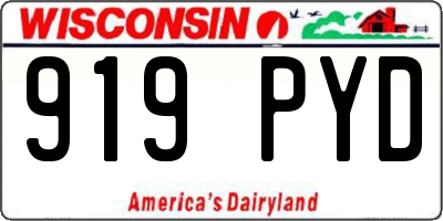 WI license plate 919PYD