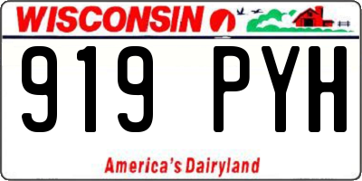 WI license plate 919PYH