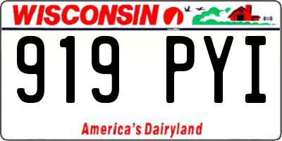 WI license plate 919PYI