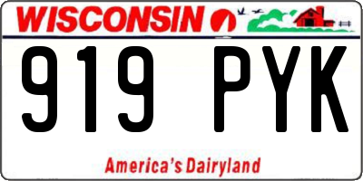 WI license plate 919PYK