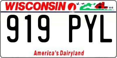 WI license plate 919PYL
