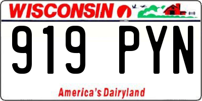 WI license plate 919PYN