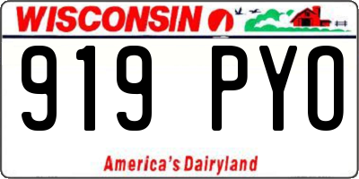 WI license plate 919PYO