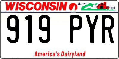 WI license plate 919PYR