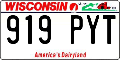 WI license plate 919PYT