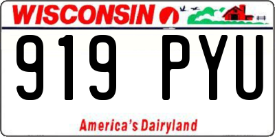 WI license plate 919PYU