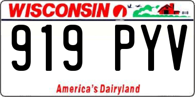 WI license plate 919PYV