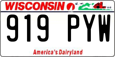 WI license plate 919PYW