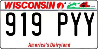 WI license plate 919PYY