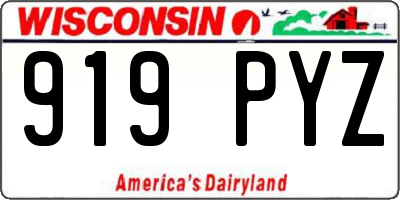 WI license plate 919PYZ