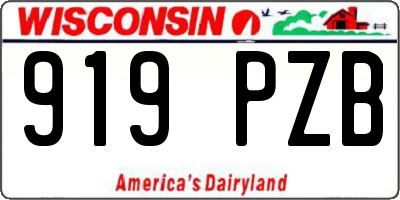 WI license plate 919PZB