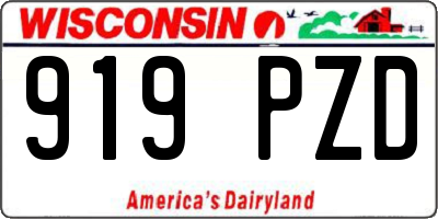 WI license plate 919PZD