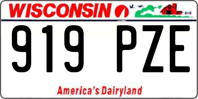 WI license plate 919PZE
