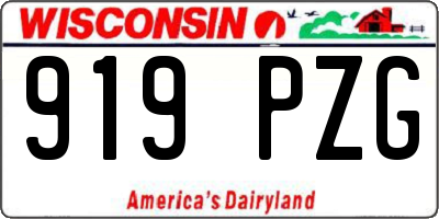 WI license plate 919PZG