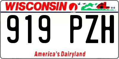 WI license plate 919PZH