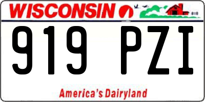 WI license plate 919PZI