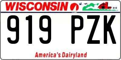 WI license plate 919PZK