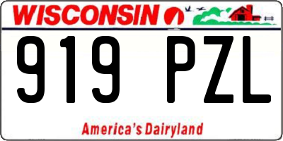 WI license plate 919PZL