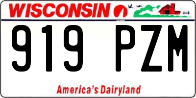 WI license plate 919PZM