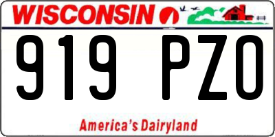 WI license plate 919PZO