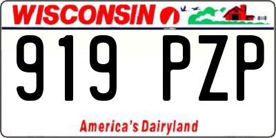 WI license plate 919PZP