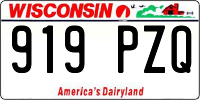 WI license plate 919PZQ