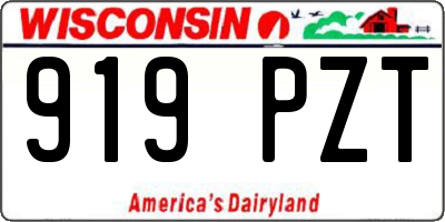 WI license plate 919PZT