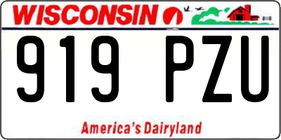 WI license plate 919PZU