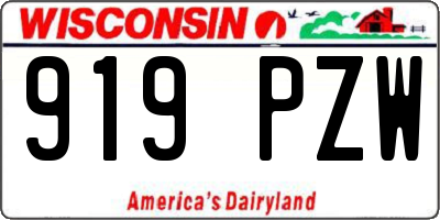 WI license plate 919PZW