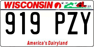 WI license plate 919PZY