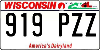 WI license plate 919PZZ