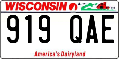 WI license plate 919QAE