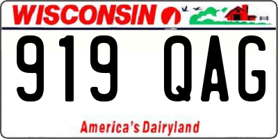 WI license plate 919QAG