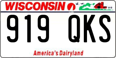 WI license plate 919QKS