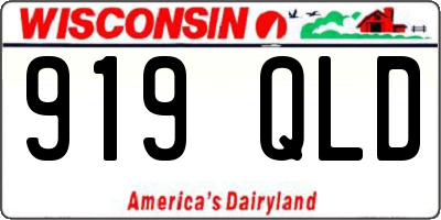 WI license plate 919QLD