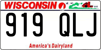 WI license plate 919QLJ