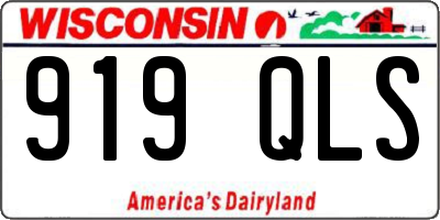 WI license plate 919QLS